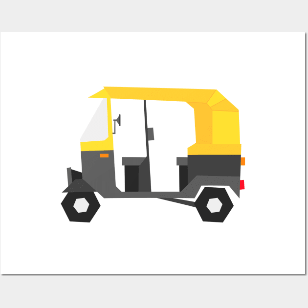 Indian auto rickshaw illustration Wall Art by Rohan Dahotre